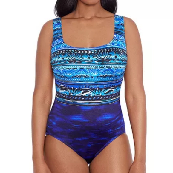 Swimsuits For All Longitude Double X-Back Tank One-Piece Swimsuit Size 22 - Picture 1 of 8